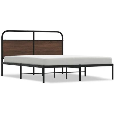 VidaXL Bettgestell - Braun Eiche - 150x200cm - Stahl VidaXL Bettgestell - Braun Eiche - 150x200cm - Stahl