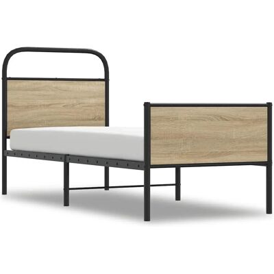 vidaXL Bettrahmen - 4100383 - Sonoma Eiche - Stahl - Einfacher Aufbau vidaXL Bettrahmen - 4100383 - Sonoma Eiche - Stahl - Einfacher Aufbau