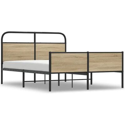 vidaXL Bettgestell - Stahl, 140x200 cm, Sonoma Eiche, Klassisch vidaXL Bettgestell - Stahl, 140x200 cm, Sonoma Eiche, Klassisch