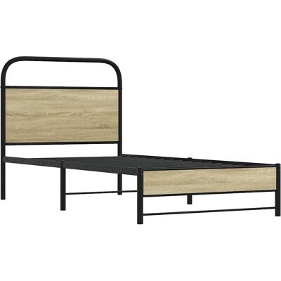 vidaXL Bettgestell Ohne Matratze 80x200 cm Sonoma-Eiche - Bettrahmen vidaXL Bettgestell Ohne Matratze 80x200 cm Sonoma-Eiche - Bettrahmen