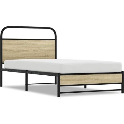 vidaXL Bettgestell Ohne Matratze - Sonoma-Eiche - 100x200 cm - Bettgestell vidaXL Bettgestell Ohne Matratze - Sonoma-Eiche - 100x200 cm - Bettgestell