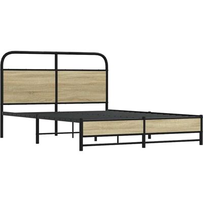 vidaXL Bed Frame without Mattress 120x190 cm Sonoma Oak - Bed Frame vidaXL Bed Frame without Mattress 120x190 cm Sonoma Oak - Bed Frame