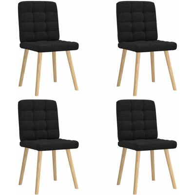 vidaXL Esszimmerstühle - 4 Stück Schwarz Stoff vidaXL Esszimmerstühle - 4 Stück Schwarz Stoff