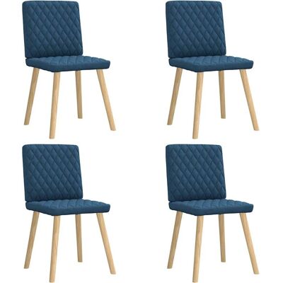 vidaXL Blaue Stoff 4 Esszimmerstühle Set vidaXL Blaue Stoff 4 Esszimmerstühle Set