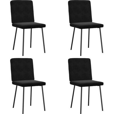 vidaXL Schwarze Samt Esszimmerstühle 4er Set vidaXL Schwarze Samt Esszimmerstühle 4er Set