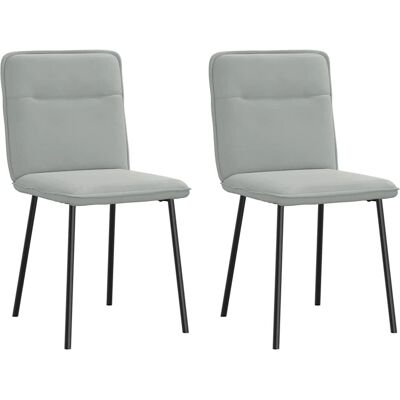 VidaXL Model 3315309 Lichtgrijze Fluwelen Eetkamerstoelen - Set van 4 VidaXL Model 3315309 Lichtgrijze Fluwelen Eetkamerstoelen - Set van 4