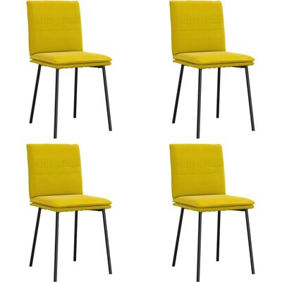 vidaXL 4 Gelbe Samtstühle vidaXL 4 Gelbe Samtstühle