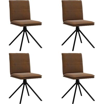 vidaXL Esszimmerstühle - 4 Stück Braun Kunstleder - Esszimmerstühle vidaXL Esszimmerstühle - 4 Stück Braun Kunstleder - Esszimmerstühle