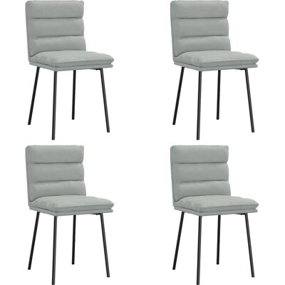 Vidaxl - Graue Samt Esstisch Stühle 4er Set Vidaxl - Graue Samt Esstisch Stühle 4er Set