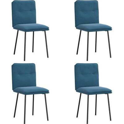 vidaXL Blaue Samt Esszimmerstühle 4er Set - Esszimmerstühle vidaXL Blaue Samt Esszimmerstühle 4er Set - Esszimmerstühle