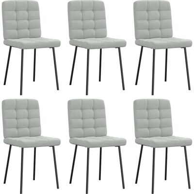 VidaXL 3315450 Lichtgrijze Fluwelen Eetkamerstoelen Set VidaXL 3315450 Lichtgrijze Fluwelen Eetkamerstoelen Set
