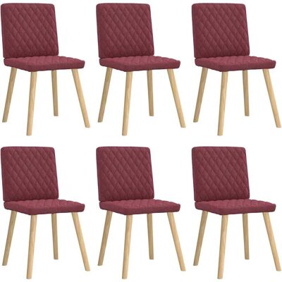 vidaXL 6 Esszimmerstühle Rot Stoff - Esszimmerstühle vidaXL 6 Esszimmerstühle Rot Stoff - Esszimmerstühle
