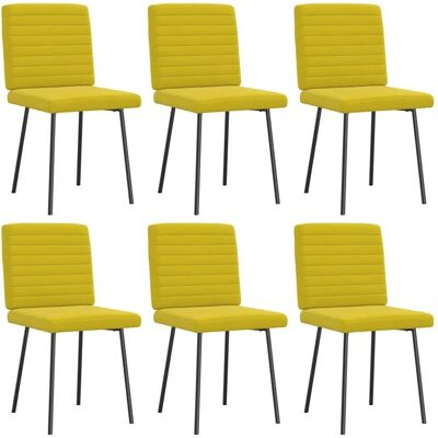 Vidaxl - Gelbe Samt Esszimmerstühle 6er-Set Vidaxl - Gelbe Samt Esszimmerstühle 6er-Set