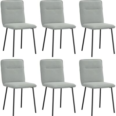 vidaXL Lichtgrijze Fluwelen Eetkamerstoelen Set - Eetkamerstoel vidaXL Lichtgrijze Fluwelen Eetkamerstoelen Set - Eetkamerstoel