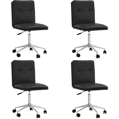 vidaXL Schwarze Kunstleder 4 Esszimmerstühle vidaXL Schwarze Kunstleder 4 Esszimmerstühle