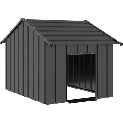 vidaXL hondenhok met dak - Gegalvaniseerd staal - 83x130x85 cm vidaXL hondenhok met dak - Gegalvaniseerd staal - 83x130x85 cm