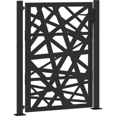 vidaXL Porte de jardin Noire 105x130cm Acier - Publicité vidaXL Porte de jardin Noire 105x130cm Acier - Publicité