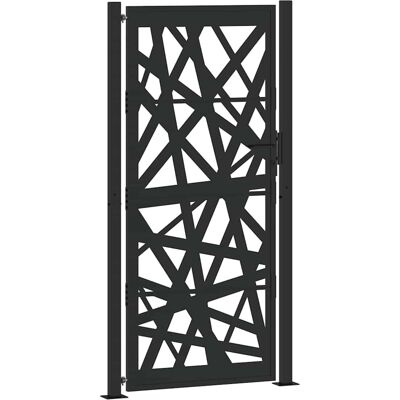 vidaXL Gartentor Schwarz Stahl Lichtdesign 105x205 cm - Gartentor vidaXL Gartentor Schwarz Stahl Lichtdesign 105x205 cm - Gartentor