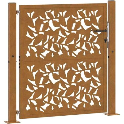 vidaXL Tuinpoort 105x105 cm Weerbestendig Stalen Blad-Design vidaXL Tuinpoort 105x105 cm Weerbestendig Stalen Blad-Design