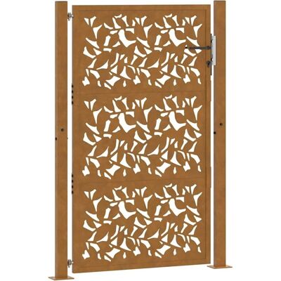 vidaXL Portail de jardin marron acier coupe laser vidaXL Portail de jardin marron acier coupe laser