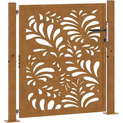 vidaXL Rusty Steel Garden Gate - Laser Cut - Secure Lock - Garden Type vidaXL Rusty Steel Garden Gate - Laser Cut - Secure Lock - Garden Type