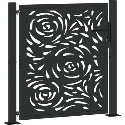 vidaXL Gartentor Schwarz 105x106 cm Wetterfest aus Stahl - Garten Tor vidaXL Gartentor Schwarz 105x106 cm Wetterfest aus Stahl - Garten Tor