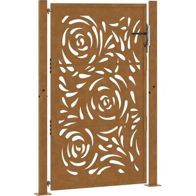 vidaXL Porte de jardin 105x155 cm Acier résistant aux intempéries - Porte de jardin vidaXL Porte de jardin 105x155 cm Acier résistant aux intempéries - Porte de jardin