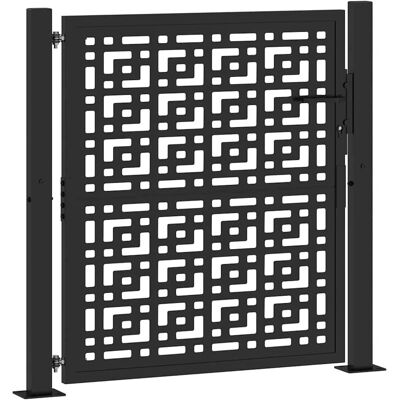 Portail de jardin en acier noir Vidaxl - Résistant aux intempéries et durable Portail de jardin en acier noir Vidaxl - Résistant aux intempéries et durable