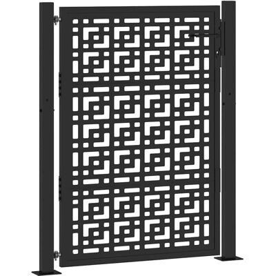 vidaXL Portail de jardin - Design en croix en acier noir - Portail de jardin vidaXL Portail de jardin - Design en croix en acier noir - Portail de jardin