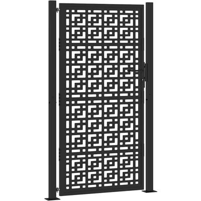 Portail de Jardin en Acier Noir Vidaxl - Résistant aux Intempéries, Découpe Laser Portail de Jardin en Acier Noir Vidaxl - Résistant aux Intempéries, Découpe Laser
