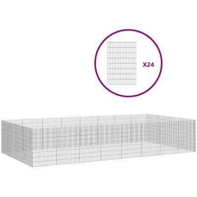 vidaXL Ogrodzenie dla zwierząt 54x80 cm Żelazo galwanizowane 24 panele vidaXL Ogrodzenie dla zwierząt 54x80 cm Żelazo galwanizowane 24 panele