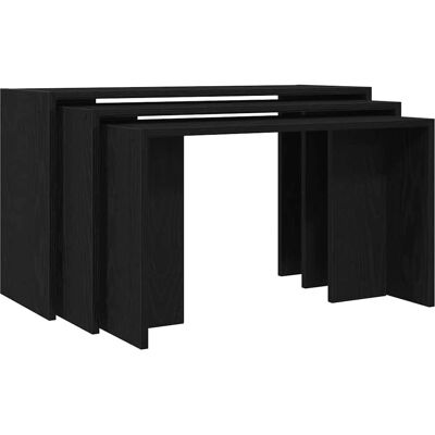 vidaXL Nistetische 3-tlg. Set Schwarz Holz vidaXL Nistetische 3-tlg. Set Schwarz Holz