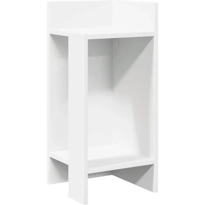 vidaXL Witte 25,5x27x60 cm Bijzettafel met plank - Bijzettafel vidaXL Witte 25,5x27x60 cm Bijzettafel met plank - Bijzettafel