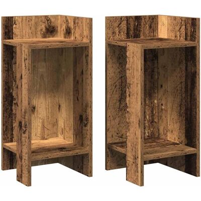 vidaXL Alte Holz 2 Stück - Beistelltische mit Regal - Braun vidaXL Alte Holz 2 Stück - Beistelltische mit Regal - Braun