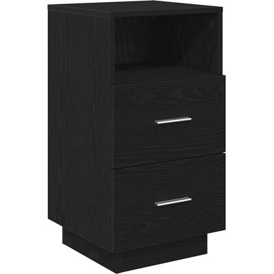 vidaXL Nachttisch mit 2 Schubladen Schwarz 36x36x68 cm - Nachttisch vidaXL Nachttisch mit 2 Schubladen Schwarz 36x36x68 cm - Nachttisch