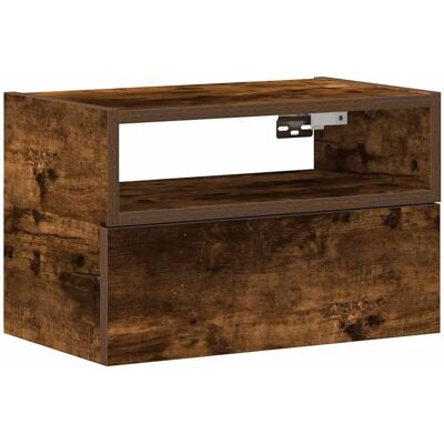 vidaXL 858604 Nachttisch - Wandmontiertes Nachttisch Braun Eiche vidaXL 858604 Nachttisch - Wandmontiertes Nachttisch Braun Eiche