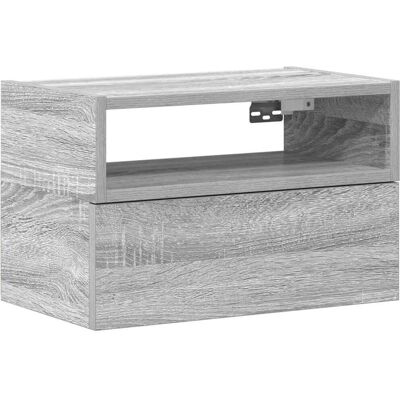 vidaXL Nightstand Wall-mounted Grey Sonoma - Nightstand vidaXL Nightstand Wall-mounted Grey Sonoma - Nightstand