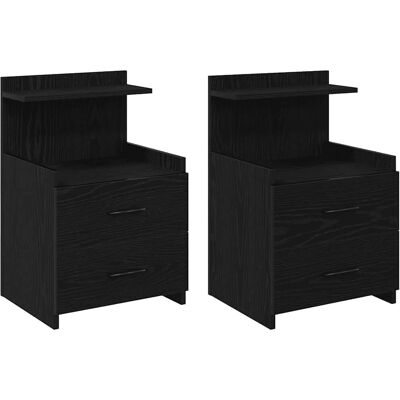 Vidaxl Zwarte Engineered Houten Nachtkastjes - 2 Stuks, 40x36,5x62 cm Vidaxl Zwarte Engineered Houten Nachtkastjes - 2 Stuks, 40x36,5x62 cm