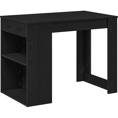 vidaXL 858687 Schwarzer Schreibtisch mit Schublade und Regal - Ess- / Küchentisch vidaXL 858687 Schwarzer Schreibtisch mit Schublade und Regal - Ess- / Küchentisch
