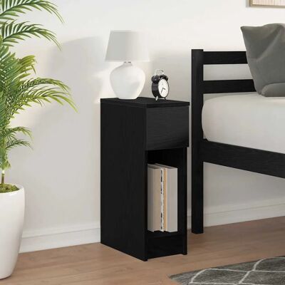 vidaXL Meuble de Nuit avec Tiroir Érable Noir - Table de chevet - Publicité vidaXL Meuble de Nuit avec Tiroir Érable Noir - Table de chevet - Publicité