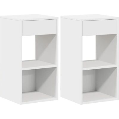 vidaXL Nachttisch mit Schublade - Weiß - 35x34x66,5 cm vidaXL Nachttisch mit Schublade - Weiß - 35x34x66,5 cm