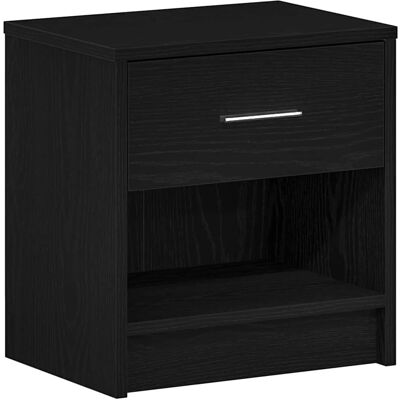 vidaXL Bedside Table with Drawer Black - Bedside Table vidaXL Bedside Table with Drawer Black - Bedside Table