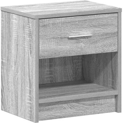 vidaXL Bedside Table with Drawer - Grey Sonoma - Bedside Table vidaXL Bedside Table with Drawer - Grey Sonoma - Bedside Table