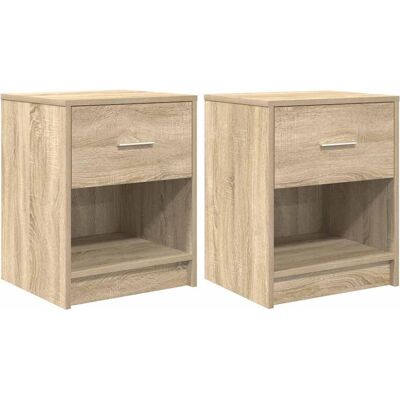 vidaXL Nachtkastjes 2 stuks met Lade Ruwe Eik 40x34x50 cm Grijs vidaXL Nachtkastjes 2 stuks met Lade Ruwe Eik 40x34x50 cm Grijs