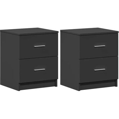 vidaXL Stolik nocny - Czarny - 2 Szuflady - 40x36x50cm vidaXL Stolik nocny - Czarny - 2 Szuflady - 40x36x50cm