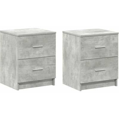 vidaXL Szafka nocna 2 szt. z 2 szufladami Beton Szürke 40x36x50cm vidaXL Szafka nocna 2 szt. z 2 szufladami Beton Szürke 40x36x50cm