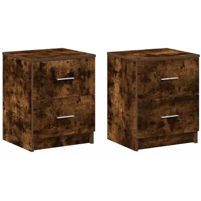 vidaXL Stolik nocny - Dąb dymny - 2 szuflady - 40x36x50 cm vidaXL Stolik nocny - Dąb dymny - 2 szuflady - 40x36x50 cm