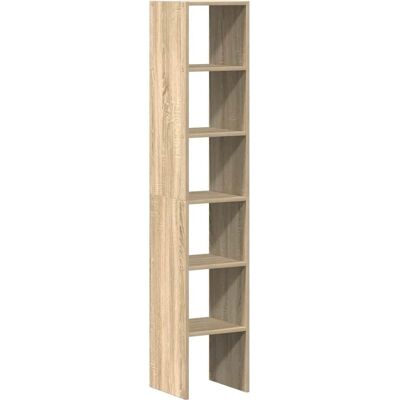 vidaXL Sonoma Eiche 2 Stück Stapelbare Bücherschränke - Bücherregal vidaXL Sonoma Eiche 2 Stück Stapelbare Bücherschränke - Bücherregal