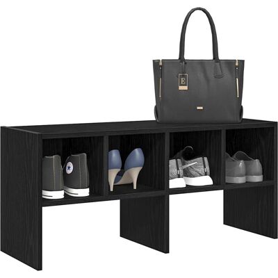 vidaXL Schuhregal 89,5x30x40 cm Schwarz Stapelbar vidaXL Schuhregal 89,5x30x40 cm Schwarz Stapelbar