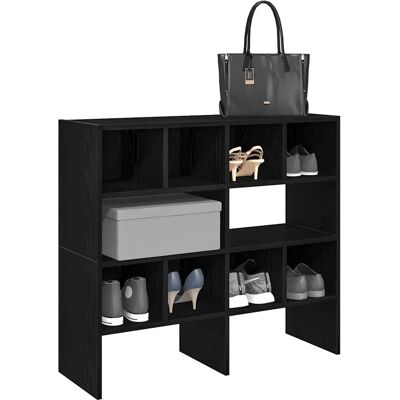 vidaXL Schwarzes stapelbares Schuhregal 2 Stk. 89,5x30x40 cm vidaXL Schwarzes stapelbares Schuhregal 2 Stk. 89,5x30x40 cm